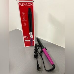 Revlon Easy Heat 1” Curling Iron Pink Black Open Box Adjustable Heat